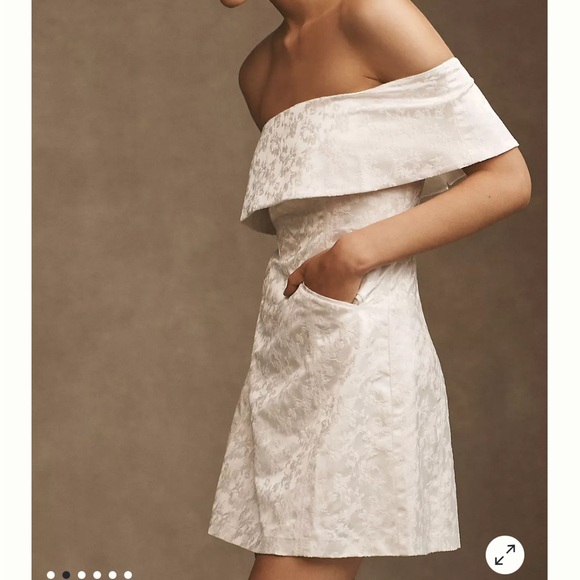BHLDN Ingrid Stretch Jacquard off the shoulder mini dress - Picture 2 of 6
